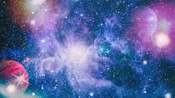 美しい夜空、宇宙の星。宇宙、科学、教育項目のコラージュ。この画像の要素は、NASAによって提供. — ストック写真