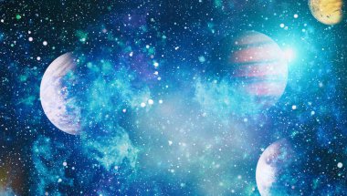 Fütürist soyut alan arkaplanı. Yıldızlı ve nebulalı gece gökyüzü. Bu görüntünün elementleri NASA tarafından desteklenmektedir