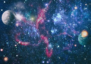 Kaotik uzay arka plan. Nasa tarafından döşenmiş bu görüntü unsurları.