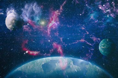 Kaotik uzay arka plan. Nasa tarafından döşenmiş bu görüntü unsurları.