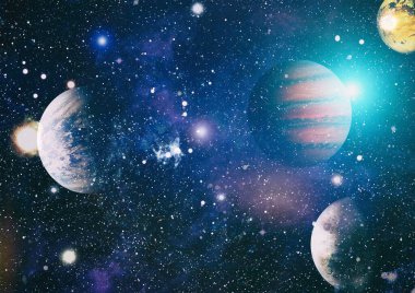 Kaotik uzay arka plan. Nasa tarafından döşenmiş bu görüntü unsurları.