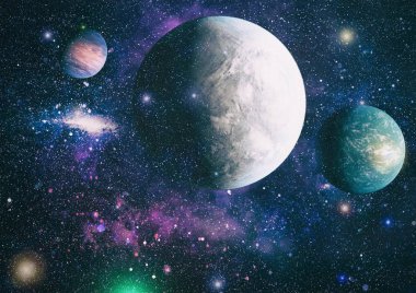 Kaotik uzay arka plan. Nasa tarafından döşenmiş bu görüntü unsurları.