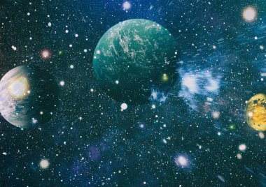 Kaotik uzay arka plan. Nasa tarafından döşenmiş bu görüntü unsurları.