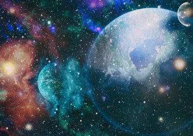 Derin uzay. Yüksek çözünürlüklü bilim kurgu fantezisi duvar kağıdı için idealdir. Bu görüntünün elementleri NASA tarafından desteklenmektedir