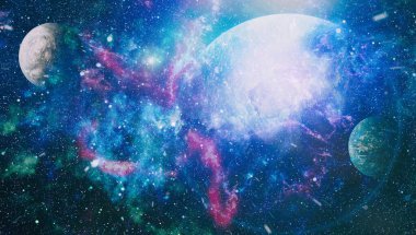 Derin uzay. Yüksek çözünürlüklü bilim kurgu fantezisi duvar kağıdı için idealdir. Bu görüntünün elementleri NASA tarafından desteklenmektedir