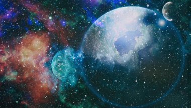 Derin uzay. Yüksek çözünürlüklü bilim kurgu fantezisi duvar kağıdı için idealdir. Bu görüntünün elementleri NASA tarafından desteklenmektedir