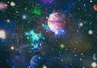 Derin uzay. Yüksek çözünürlüklü bilim kurgu fantezisi duvar kağıdı için idealdir. Bu görüntünün elementleri NASA tarafından desteklenmektedir