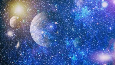 Derin uzay. Yüksek çözünürlüklü bilim kurgu fantezisi duvar kağıdı için idealdir. Bu görüntünün elementleri NASA tarafından desteklenmektedir