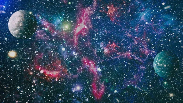 巨大な輝く星雲 赤い星雲と星のある宇宙背景 Nasaによって提供されたこの画像の要素 — ストック写真