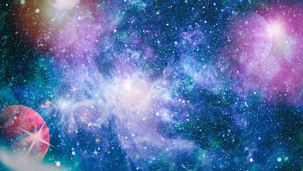 Abstrakta Ljusa Färgglada Universum Nebulosa Stjärnklara Natthimlen Regnbågens Färger Multicolor — Stockfoto