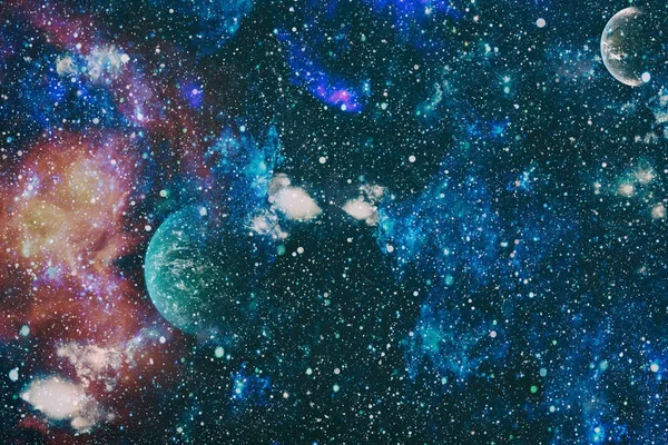 抽象明亮多彩的宇宙 星云夜空中繁星闪烁的彩虹色彩 多色外太空 Nasa 提供的这幅图像的元素 — 图库照片