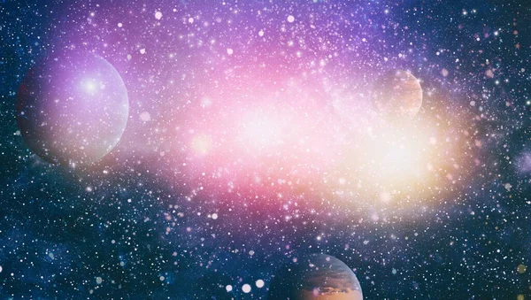 Анотація Яскраві Барвисті Всесвіту Туманність Ніч Зоряне Небо Кольори Веселки — стокове фото
