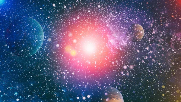 Abstracte Heldere Kleurrijke Universum Nevel Nacht Sterrenhemel Regenboogkleuren Multicolor Kosmische — Stockfoto