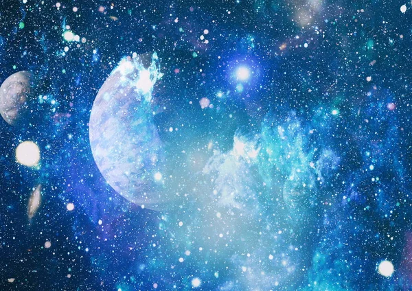 Fondo Espacial Abstracto Futurista Cielo Nocturno Con Estrellas Nebulosa Elementos —  Fotos de Stock