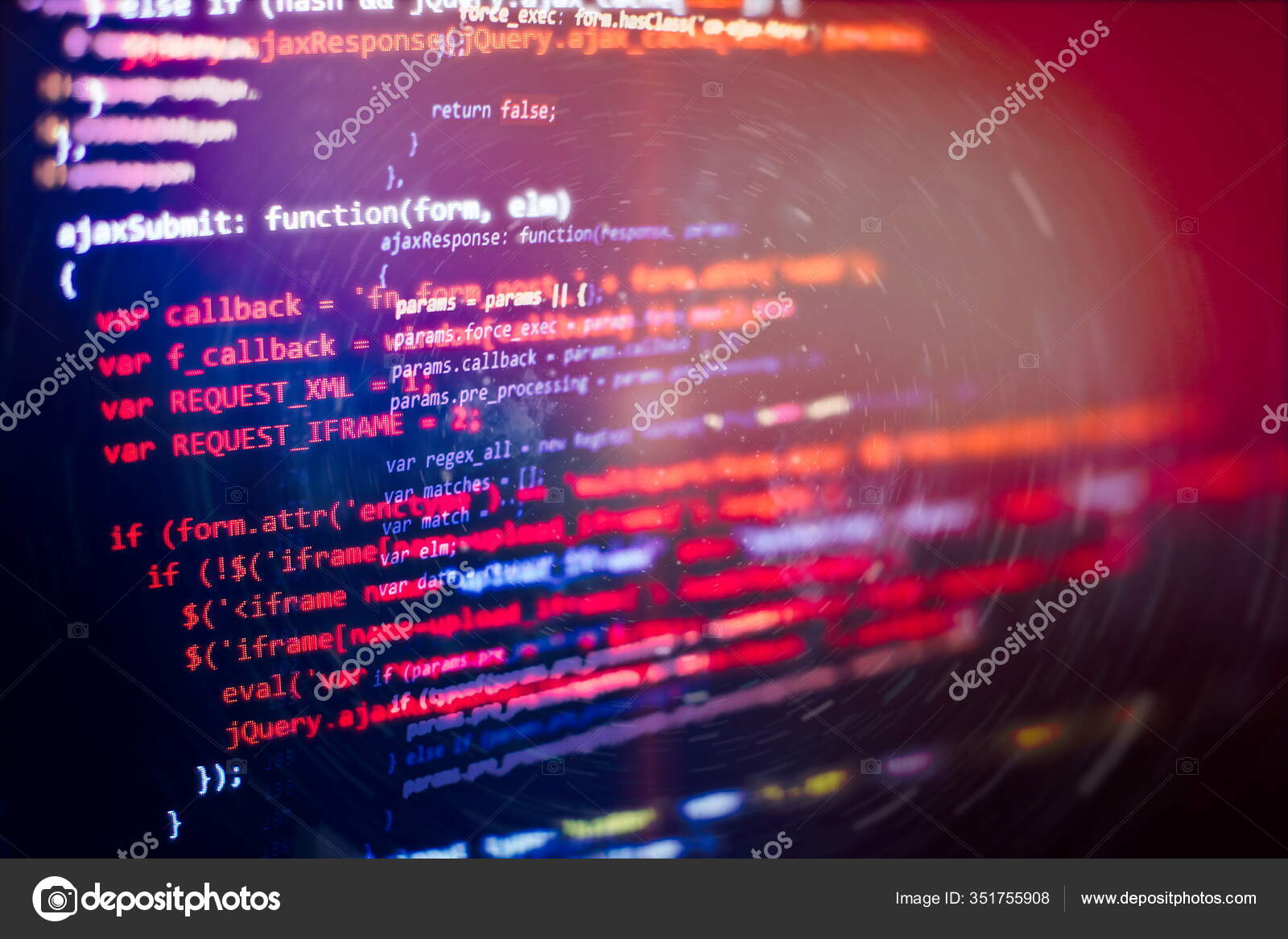 Code Language Computer Screen Shallow Depth Field Stock Photo by ...