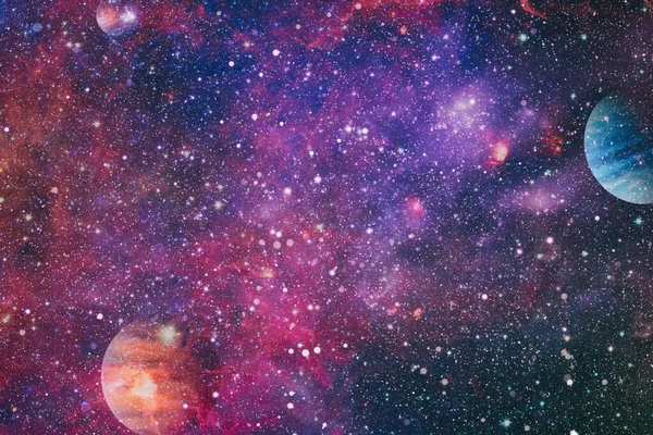 Γαλαξίες Νεφελώματα Και Αστέρια Στο Σύμπαν Φωτεινό Πολύχρωμο Υπόβαθρο Στοιχεία — Φωτογραφία Αρχείου