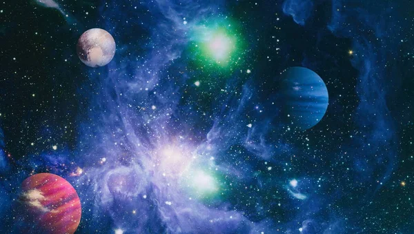 Yıldızlar Bulutsular Gaz Yoğunluğu Olan Bir Galaksi Görüntünün Elementleri Nasa — Stok fotoğraf