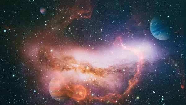 Хаотический Космический Фон Планеты Звезды Галактики Открытом Космосе Демонстрируют Красоту — стоковое фото