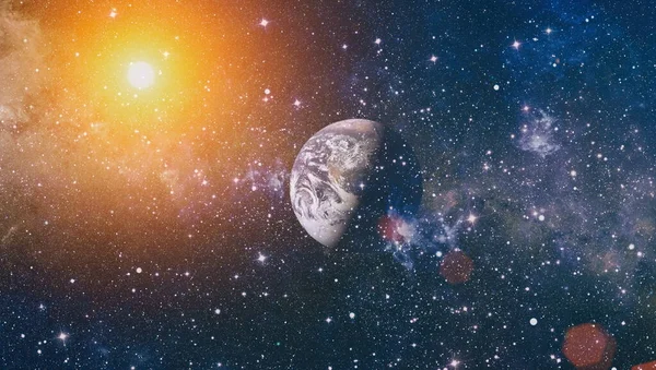 Nebulosa Och Stjärnfält Mot Rymden Delar Denna Bild Tillhandahålls Nasa — Stockfoto