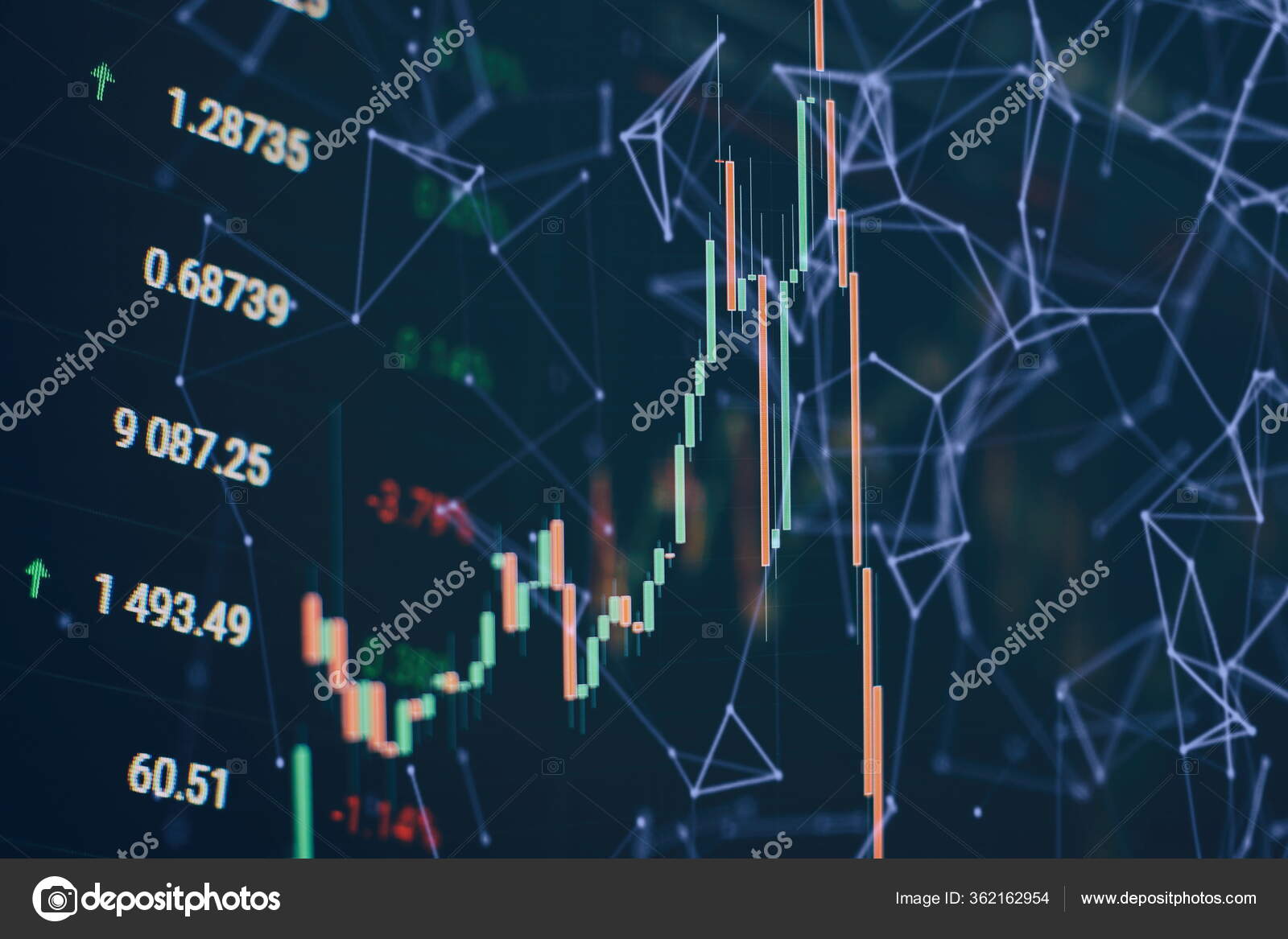 网络商务科技本底循环世界货币的汇率弗兰克全球金融股票市场背景——图库图片© Maximusdn #362162954