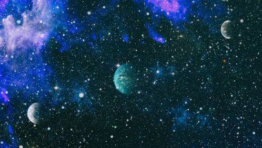 Patlama süpernovası. Parlak Yıldız Nebulası. Uzak galaksi. Soyut görüntü. Bu görüntünün elementleri NASA tarafından desteklenmektedir.