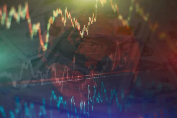 Análise Dados Forex Commodities Ações Renda Fixa Mercados Emergentes Gráficos — Fotografia de Stock
