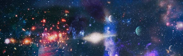 Простір Темного Фону Фрагментом Нашої Галактики Всесвіт Наповнений Зорями Туманністю — стокове фото