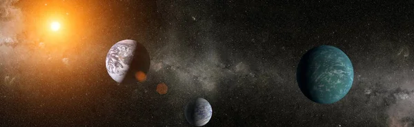 Poster Planètes plus nébuleuses dans l'espace 