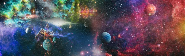 Νεφέλωμα Και Γαλαξίες Στο Διάστημα Διάστημα Πολλά Έτη Φωτός Μακριά — Φωτογραφία Αρχείου
