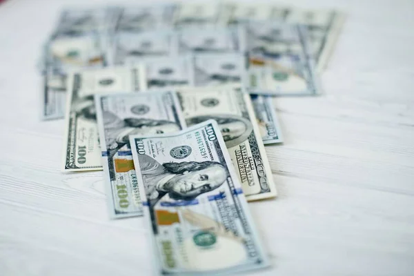 Een Stapel Geld Amerikaanse Dollars Bij Elkaar — Stockfoto
