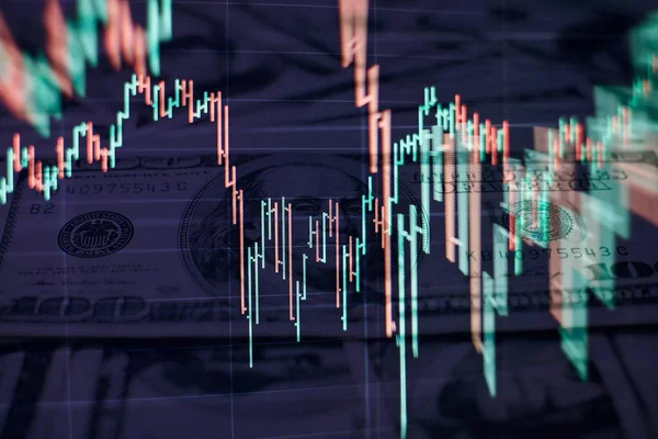 Abstract Gloeiende Forex Chart Interface Wallpaper Investeringen Handel Voorraden Financiën — Stockfoto