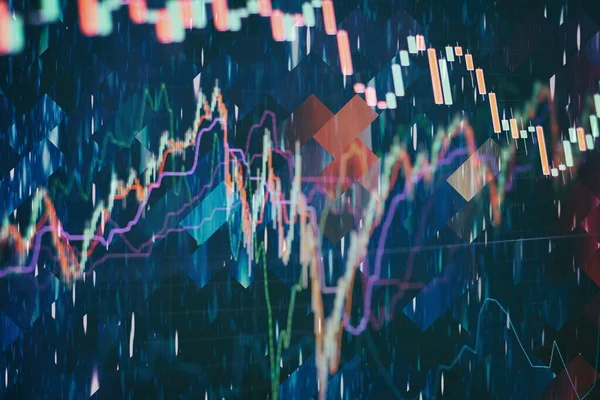 Abstrakte Glühende Forex Chart Interface Tapete Investitions Handels Aktien Finanz — Stockfoto