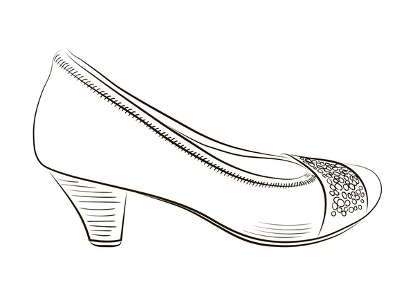 女性の靴のスケッチ。ベクトル イラスト — ストックベクタ