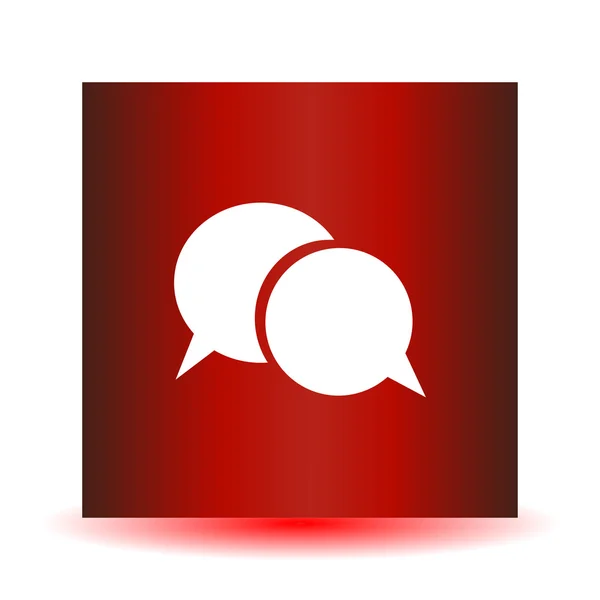 Icono de diálogo rojo sobre un fondo blanco. Ilustración vectorial . — Vector de stock