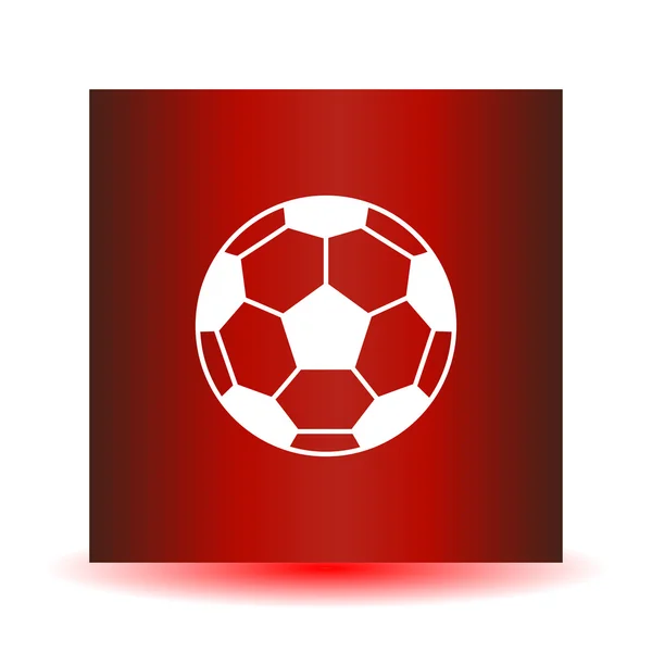 Ballon de football icône sur fond rouge. Illustration vectorielle . — Image vectorielle