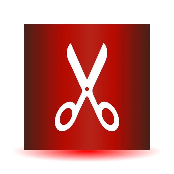 Icon Scissors on a red background. Vector illustration. — Stock Vector