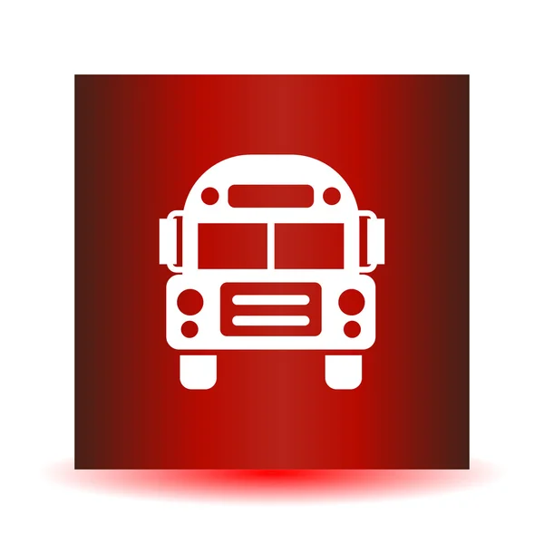 School Bus icon vector, solid illustration, pictogram isolated on red — Stock Vector