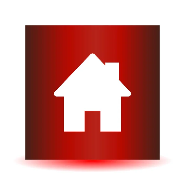 Ikonę domu na czerwonym tle. Ilustracja wektorowa. — Wektor stockowy