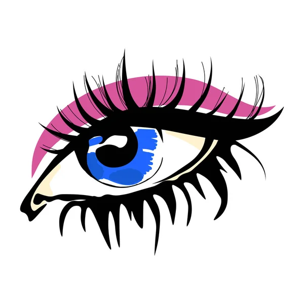 Eye vector sketch in fashion style on white background. — Stock Vector
