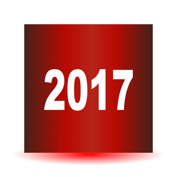 Vermelho 2017 símbolo, ícones ou botão isolado no fundo branco —  Vetores de Stock