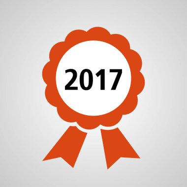 Kırmızı etiket şeritler. 2017. vektör çizim.