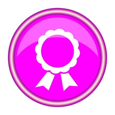 Pembe yuvarlak simge şeritler. Vektör çizim.