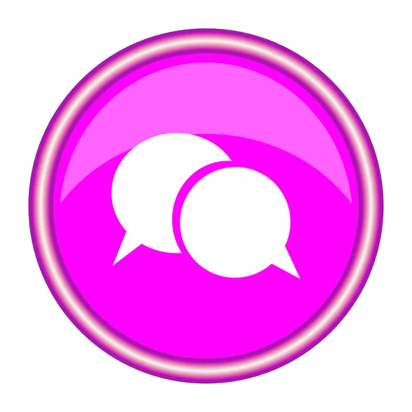 Icono de chat vector. Fondo rosa — Vector de stock