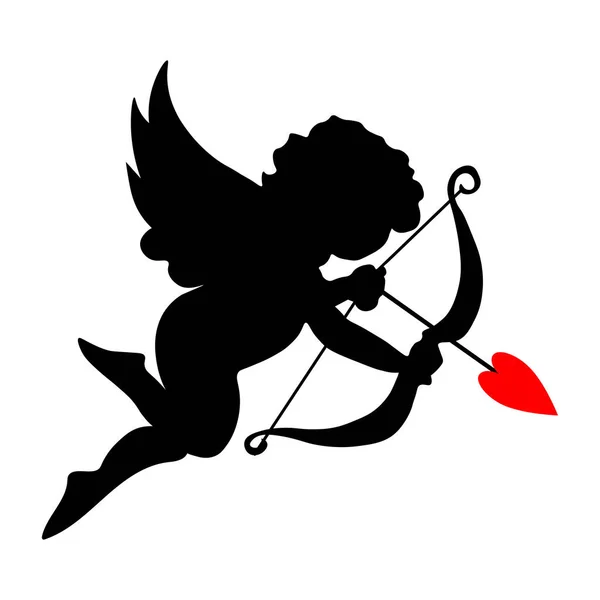 Valentine cupid icon with arrow and wings. Vector. — Stock Vector