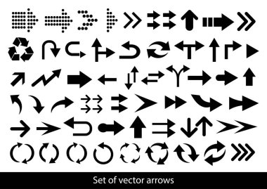 Vektör siyah ok beyaz bir arka plan ayarla..