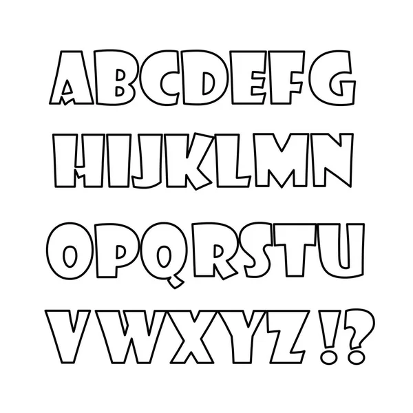 Bosquejo del alfabeto inglés sobre un fondo blanco. Ilustración vectorial . — Archivo Imágenes Vectoriales