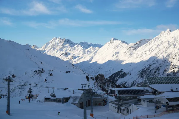 Panorama of the Alps winter morning, Ischgl, Austria — Stock Photo, Image