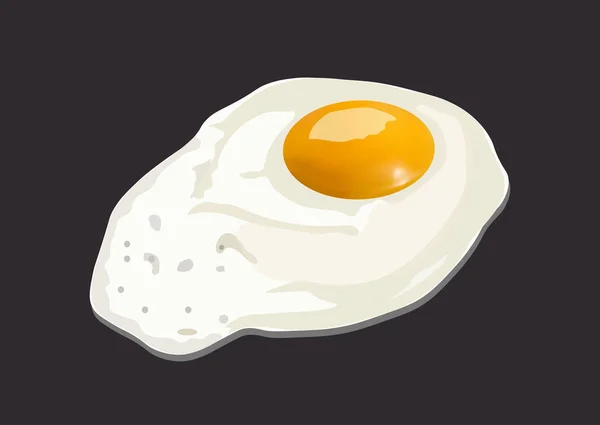 Karanlık bir arka plan üzerinde taze kızarmış yumurta. Vektör çizim. — Stok Vektör