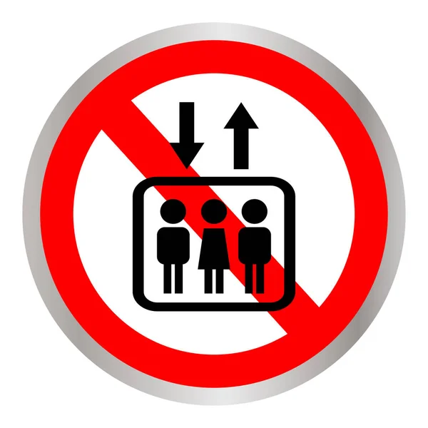 No use el letrero del ascensor. No utilice ascensor, señal de prohibición con flechas arriba y abajo, ilustración vectorial aislada . — Vector de stock