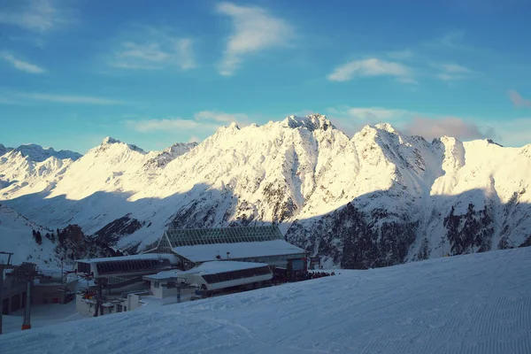 Alpenpanorama Wintermorgen, ischgl, Österreich — Stockfoto